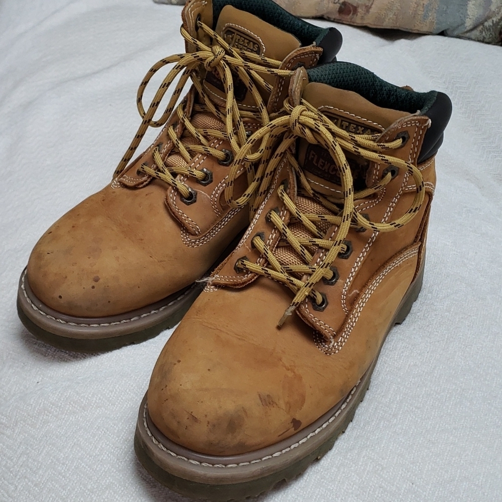 Texas Steer Boots Unisex/ Mens 7 Flexcore Judd Combat Tan Leather Lace Up Ankle